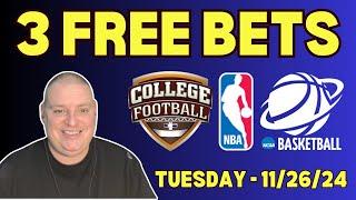 Tuesday 3 Free Picks & Betting Predictions - 11/26/24 l Craig's Picks & Parlays #bettingpicks