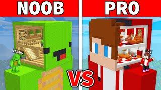 JJ and Mikey: NOOB vs PRO SECRET INSIDE HEAD House Build Battle in Minecraft - Maizen