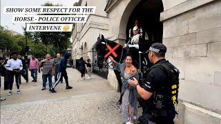 Armed Police Officer Intervenes After Disrespect To Horse & this Happens at Horse Guards in London