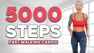 5000 STEPS FAST WORKOUT Fast Walking For Weight Loss Cardio No Jumping Knee Friendly