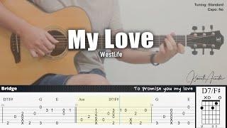 My Love - Westlife | Fingerstyle Guitar | TAB + Chords + Lyrics