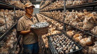 The QUAIL INDUSTRY | How Farmers Manage the Big Scale Quail Farm - Quail Processing for Meat & Egg