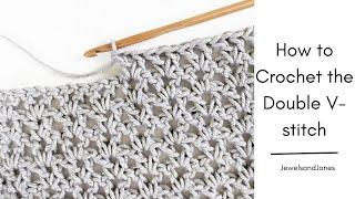 Double Crochet V Stitch Tutorial - Easy One Row Repeat Crochet Stitch