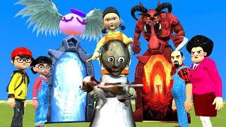 Scary Teacher 3D vs Squid Game Hell Or Heaven Choose the Right Gate 5 Times Challenge - Dog Story