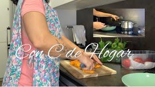 Cocina siempre recogida.  Cocinamos verduras 🫑Tartar de atun.Bizcocho 