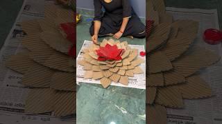 Upcycled cardboard wall decor DIY #shorts #youtubeshorts #viral #diy #papercrafts #trending #fun