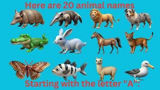 Here are 20 animal names starting with the letter A // Global Kido