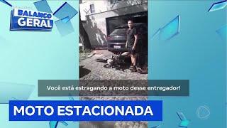 Balanço Geral fala com entregador que foi agredido após parar a moto na porta de garagem