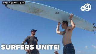 Surfers unite at Folly Beach for Surf Day, celebrating community and inclusivity