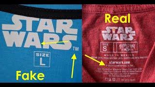 Real vs fake Star Wars T shirt. How to spot fake Star Wars tee and clothes