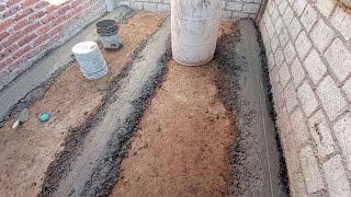 cómo hacer firme de concreto cuarto de 3x4 y baño de 2x1.5, parte 15