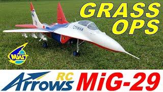 ARROWS Hobby MIG-29 Fulcrum Grass Field Takeoffs & Landings By: RCINFORMER