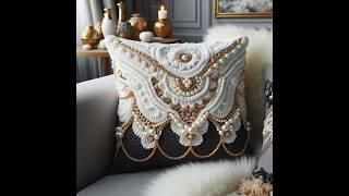 crochet luxury cushion cover knitted with wool#shorts#crochet #knitting #cushioncoverdesign #viral