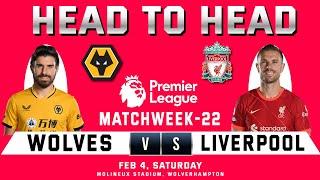 WOLVES vs LIVERPOOL | Head to Head Stats | Matchweek- 22 | WOL vs LIV | Premier League