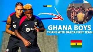 GOOD NEWS AZIZ ISSAH & DAVID ODURO TRAIN WITH BARCELONA SNR TEAM, BLACK STARS  MUST WATCH THEM...