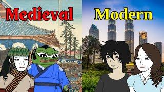 Medieval vs. Modern East Asian Countries