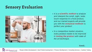 Nutrition Sensory Evaluation , Label Assessment -Foodresearchlab