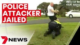 Man who brutally attacked two Victoria Police officers jailed  | 7NEWS