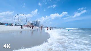 Myrtle Beach, South Carolina 4K Walk, Binaural Ocean Waves  ASMR