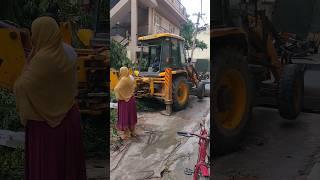 jcb bulldozer working near houses️ to Remove coconut tree #jcbworkingvideo #jcbramu