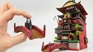 Miniature Spirited Away Bath House made from Scratch //  Studio Ghibli Crafts