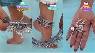 Daily wear lightweight & heavyweight silver  payal, anklet, ring collection 2024| KHUSHBU JEWELLERS