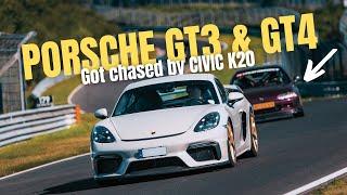 Porsche GT3 & GT4 meets a fast Civic EG K20 VTEC / Nürburgring Nordschleife