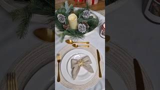 Easiest Napkin Bow Fold  #christmas #christmasdecor #Napkin