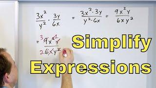 01 - Simplify Expressions w/ Exponents in Algebra (Quotients of Monomials) - Part 1