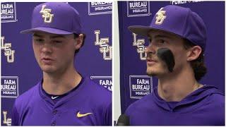 LSU baseball Kade Anderson and Tanner Reaves, North Alabama postgame