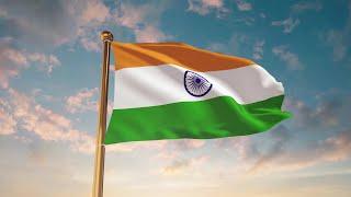 Indian Flag Waving Free Stock Footage - Animated VIdeo Background - Independence day status 2022