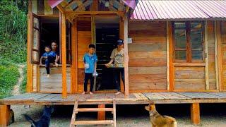 roofing, installing doors, ladders, electricity and water. The family's first day in the new house