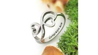 Infinity Ring for Mom - Double Hearts Mother Ring Engraved "Always Love you Mom", Ring Sizes 6 to 9