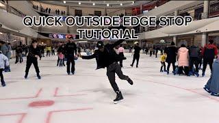 How to do a quick outside edge stop for beginners