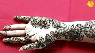 SIMPLE AND BEAUTIFUL MEHENDI DESIGN ON HAND | HENNA DESIGN ON FRONT HAND | #SreeVagmiVideos ||