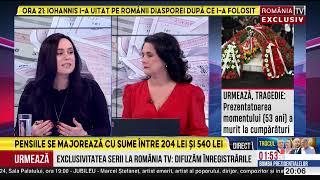 ROMANIA EXCLUSIV, cu Simona Gheorghe, 2.11.2024. Simona Bucura Oprescu da detalii despre majorări