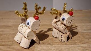 Cork Christmas Reindeer - Easy Christmas Crafts for Children (and Adults!)