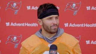 Baker Mayfield on Flourishing With Mike Evans | Press Conference | Tampa Bay Buccaneers