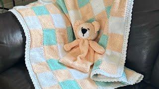 “Soft and Precious” Baby Blanket or Lap Blanket / Unisex / Addi, Sentro, Circular Knitting