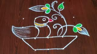 Daily rangoli || birds rangoli || kolam designs ||