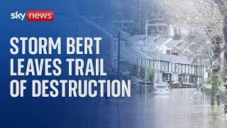 'There wasn't enough time to get out': Storm Bert clean-up operation begins across UK