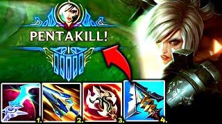 RIVEN TOP IS BROKEN THIS PATCH AND ITS AMAZING (PENTA KILL) - S14 Riven TOP Gameplay Guide