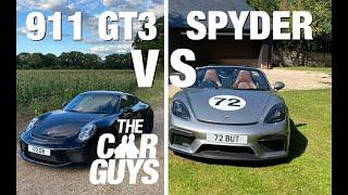 Porsche 911 GT3 versus 718 Spyder | TheCarGuys.tv