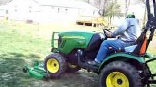 John Deere 2320  Hooking Up 54D Deck part 1