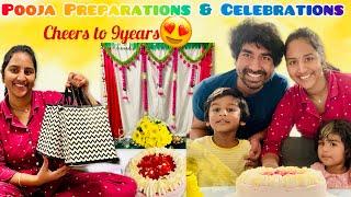 Cheers to 9years/చిన్న surprise celebration #పూజకోసం preps/Decoration #Return Gifts #teluguvlogs