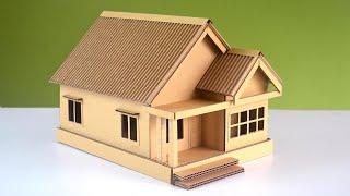 DIY ! How to Make a Beautiful Cardboard House Very Easily ( measurements given)