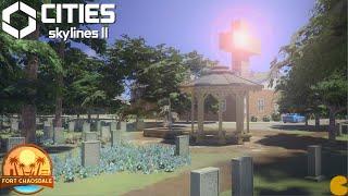 CUSTOM CHURCH & CEMETERY to please the cims in CITIES SKYLINES 2