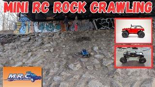 LOTS OF TUMBLES!! MINI RC CRAWLING ADVENTURE! SCX24 BELLY DRAGGER AND SCX24 DEADBOLT EP#673