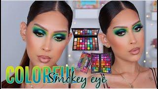 EASY COLORFUL SMOKEY EYE| USING BPERFECT COSMETICS LOVE TAHITI & CARNIVAL XL PRO PALETTES