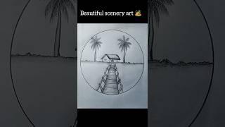 Beautiful landscape scenery drawing #landscape #scenery #art #drawing #shorts #shortvideo #house